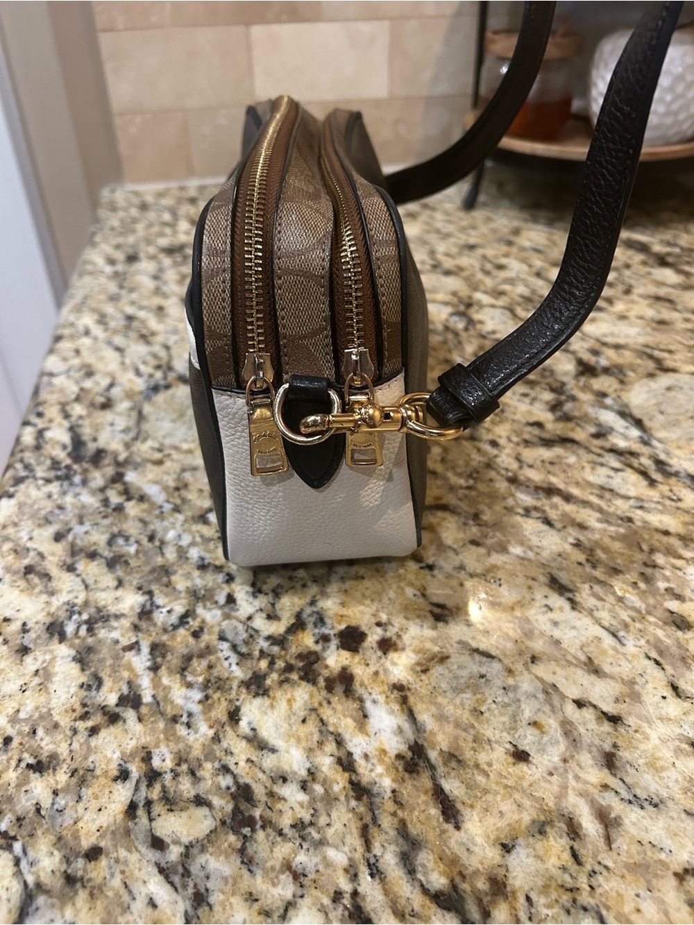 COACH 2021 Jes Blocked Signature Coated Canvas Leather Crossbody Bag - C1767 - Picture 6 of 10